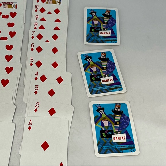 Vintage 1960s Qantas Australia Airline Piatnik Mini Playing Cards Queen King - Picture 8 of 15